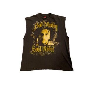 Vintage Bob Marley Sleeveless T Shirt Soul Rebel USA Made By Zion Men’s 2XL